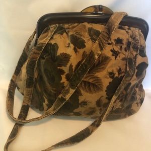 Vintage Velvet Floral Shoulder Bag